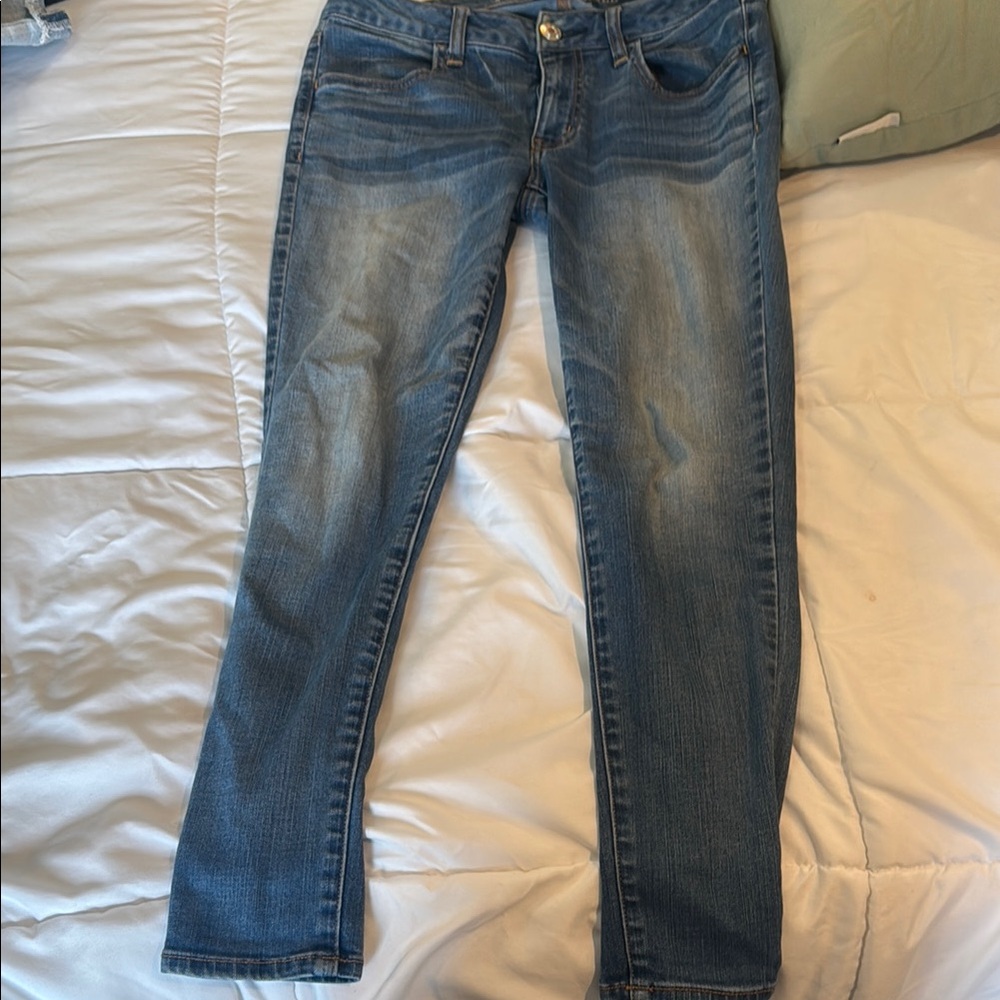 American Eagle Blue Skinny Jeans Medium Wash
